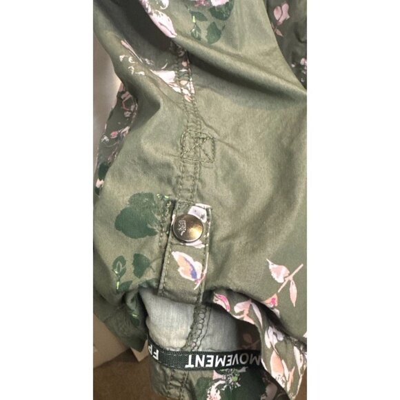 FREE PEOPLE MOVEMENT Womens Mesmerize Me Green Pink Floral Printed Pants Cargo S - Picture 5 of 16